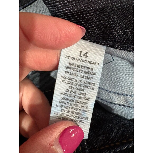 American Eagle Artist Crop Stretch Jeans Womens 14 Dark Wash Bootcut - Picture 10 of 11